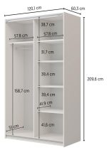 Ντουλάπα Square συρόμενη-Φυσικό - Image 3