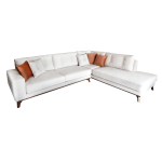 Μοντέρνος Γωνιακός Καναπές Σαλονιού με Ξύλινα Πόδια