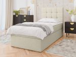 Επενδυμένο Κρεβάτι Luanda Single-Μπεζ-90x200 - Image 2
