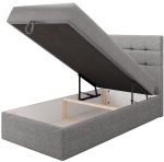 Επενδυμένο Κρεβάτι Luanda Single-Γκρεζ-80x200 - Image 4