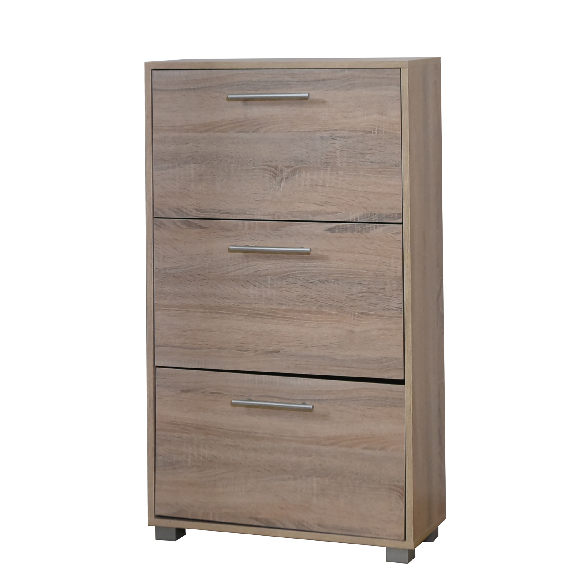 ΠΑΠΟΥΤΣ Παπουτσοθήκη με 3 Ανακλινόμενα Ντουλάπια σε Φυσική Απόχρωση Ξύλου - Image 1