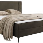 Επενδυμένο Κρεβάτι Portes-Καφέ Σκούρο-140 x 200