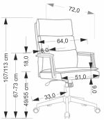 Καρέκλα διευθυντική Andria-Ανοιχτό Γκρι - Image 3