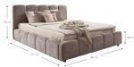 Επενδυμένο κρεβάτι  Poni-160 x 200-Μόκα - Image 3
