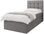 Επενδυμένο Κρεβάτι Luanda Single-Γκρι Σκούρο-90x200