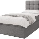 Επενδυμένο Κρεβάτι Luanda Single-Γκρι Σκούρο-90x200