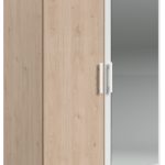 Ντουλάπα Dorm δίφυλλη με καθρέπτη-Φυσικό - Λευκό