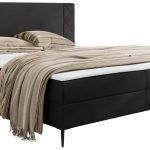 Επενδυμένο Κρεβάτι Portes-Μαύρο-180 x 200