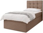 Επενδυμένο Κρεβάτι Luanda Single-Καφέ-100x200