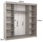 Ντουλάπα Bellov 200 συρόμενη-Γκρεζ - Image 3