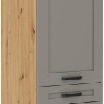 Επιδαπέδιο ντουλάπι Nelor 60 DKS 210 3S 1F-Γκρι σπέσιαλ - Φυσικό