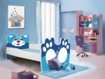 Παιδικό Κρεβάτι Corleon I-Λευκό - Μπλε-140 x 70 - Image 2