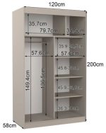 Ντουλάπα Spezia 120 συρόμενη-Γκρέζ - Image 3