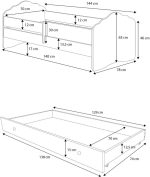 Παιδικό Κρεβάτι Leomari-Ροζ - Λευκό-140 x 70-Με προστατευτικό - Image 3