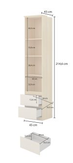Βιβλιοθήκη Raton Slim II-Φυσικό – Μπεζ - Image 5