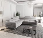 Γωνιακός καναπές Soreko Max-Γκρι-Ύφασμα-Δεξιά - Image 2