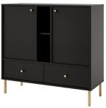 Μπουφές Siera 2F 2S Shelf-Μαύρο