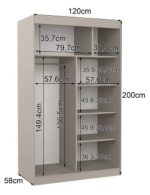 Ντουλάπα Alacant 120 συρόμενη-Γκρεζ - Image 3
