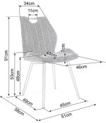 Καρέκλα Arco Velvet-Gkri - Image 3