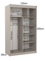 Ντουλάπα Alegre 120 συρόμενη-Γκρεζ - Image 3