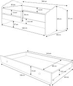 Παιδικό Κρεβάτι Leomari-Ροζ - Λευκό-160 x 80-Χωρίς προστατευτικό - Image 3