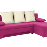 Γωνιακός καναπές Lamor-Ροζ - Λευκό