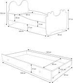 Παιδικό Κρεβάτι Corleon-Λευκό - Μαύρο-160 x 80 - Image 3