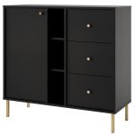 Μπουφές Siera 1F 3S Shelf-Μαύρο