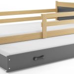 Κρεβάτι Riccon II-Φυσικό - Γραφίτης-190 x 80