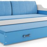 Καναπές - κρεβάτι David-Λευκό - Μπλε-200 x 90