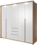 Ντουλάπα Sherio πεντάφυλλη-Φυσικό-Λευκό - Image 2