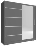 Ντουλάπα Mazoo συρόμενη-180 x 62 x 200 εκ.-Γκρι - Image 2