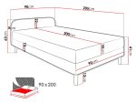 Επενδυμένο κρεβάτι Hot II-Gkri Anoixto-90 x 200 - Image 3