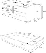 Παιδικό Κρεβάτι Belossi-140 x 70-Με προστατευτικό-Leuko-Roz - Image 3
