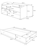 Παιδικό Κρεβάτι Belossi-160 x 80-Με προστατευτικό-Leuko-Roz - Image 3
