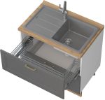 Επιδαπέδιο ντουλάπι νεροχύτη Tahoma R-90-2MZ-Γραφίτης - Image 2