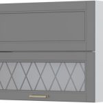 Ντουλάπι κρεμαστό Tahoma V7-90-1K1SP με βιτρίνα-Γραφίτης