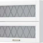Ντουλάπι κρεμαστό Tahoma V7-90-2KSP με βιτρίνα-Λευκό ματ