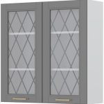 Ντουλάπι κρεμαστό Tahoma V9-90-2KS με βιτρίνα-Γραφίτης