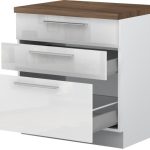 Επιδαπέδιο ντουλάπι Raval R-80-3MBOX-Λευκό - Λευκό γυαλιστερό