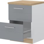 Επιδαπέδιο ντουλάπι Hudson R-60-2MBOX-Λευκό - Γκρι