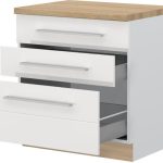 Επιδαπέδιο ντουλάπι Hudson R-80-3MBOX-Λευκό - Λευκό γυαλιστερό