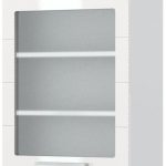 Ντουλάπι κρεμαστό Hudson V7-60-1KS με βιτρίνα-Λευκό - Λευκό γυαλιστερό