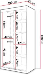 Ντουλάπα συρόμενη 100 Riflo Slim 1-Leuko - Image 3