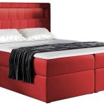 Επενδυμένο κρεβάτι Aspen-Kokkino-160 x 200