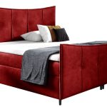 Επενδυμένο κρεβάτι Bergamo Lux-Kokkino-140 x 200