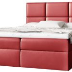Επενδυμένο κρεβάτι Imbir-Kokkino-140 x 200