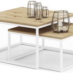 Σετ τραπεζάκια σαλονιού Lulu-Leuko Fusiko