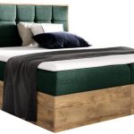 Επενδυμένο κρεβάτι Wood 1-140 x 200-Prasino