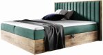 Επενδυμένο κρεβάτι Wood 4-Prasino-140 x 200